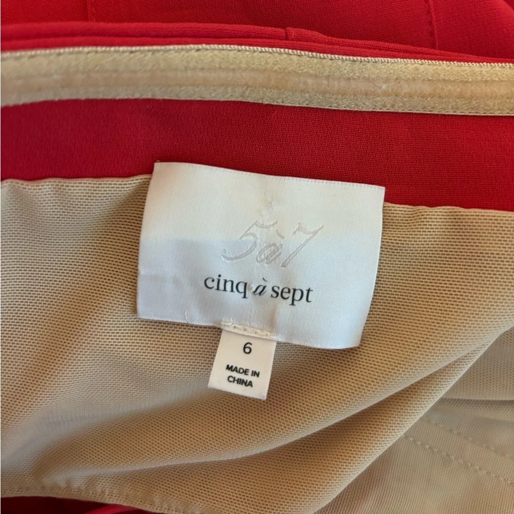 Cinq À Sept Women's Red Dilan Ruffle A Line Gown Ruby Red - Picture 9 of 10